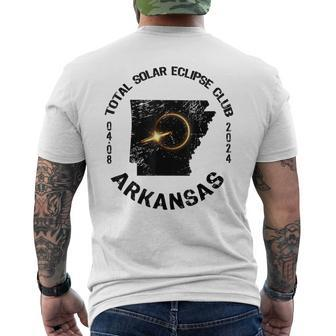 American Total Solar Eclipse Arkansas Retro State Outline Men's T-shirt Back Print - Seseable