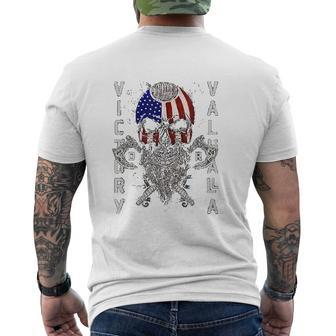 American Viking Victory Skull Flag Mens Back Print T-shirt | Mazezy DE