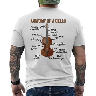 Anatomy Of A Cello Cellist Cello Lover Cello Player Men's T-shirt Back Print | Mazezy