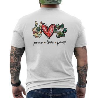 Animal Dog Peace Love Paws Meaningful 2022 Mens Back Print T-shirt - Thegiftio UK
