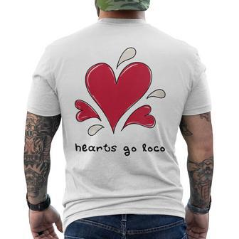 Anti-Valentine's Day Hearts Go Loco Crazy In Love Men's T-shirt Back Print - Monsterry DE