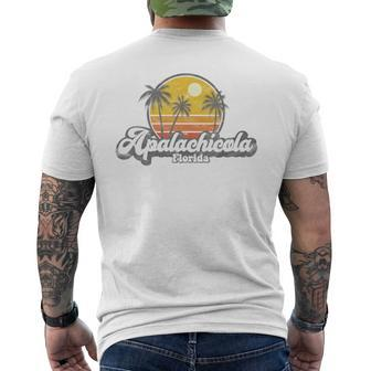Apalachicola Fl Retro Strand Angeln Bootfahren Surfen T-Shirt mit Rückendruck - Seseable