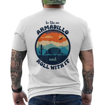 Be Like An Armadillo And Roll With It Men's T-shirt Back Print - Monsterry UK