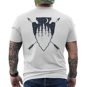 Arrowhead Hunting Pine Tree Moon Scenery Arrowhead Hunter Men's T-shirt Back Print - Monsterry UK