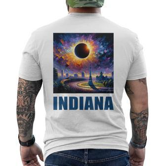 Artwork Inspired By Total Solar Eclipse 2024 Indiana Men's T-shirt Back Print - Monsterry DE