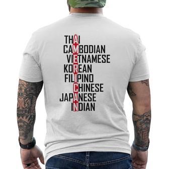 Asian American Pride We Are All Americans Distressed Men's T-shirt Back Print - Monsterry