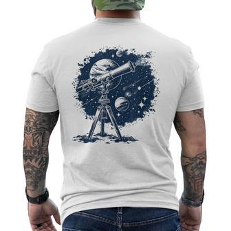 Astronomie Und Farbenfrohes Teleskop T-Shirt mit Rückendruck - Seseable