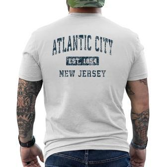 Atlantic City New Jersey Nj Vintage Sports Navy Print Mens Back Print T-shirt - Thegiftio UK