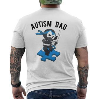 Autism Dad Ninja Martial Arts Father Mens Back Print T-shirt | Mazezy UK