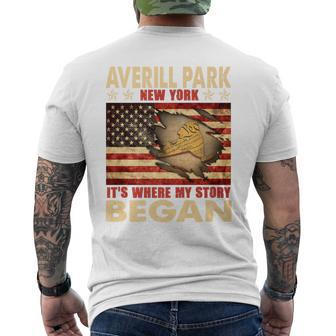Averill Park New York Usa Flag Independence Day Men's T-shirt Back Print - Monsterry