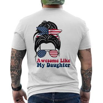 Awesome Like My Daughter Dady Father's Day Dad Men's T-shirt Back Print - Thegiftio UK