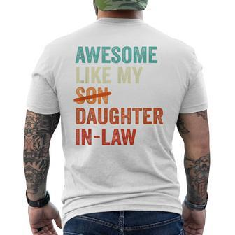 Awesome Like My Daughter-In-Law Retro Fathers Day Men's T-shirt Back Print - Seseable
