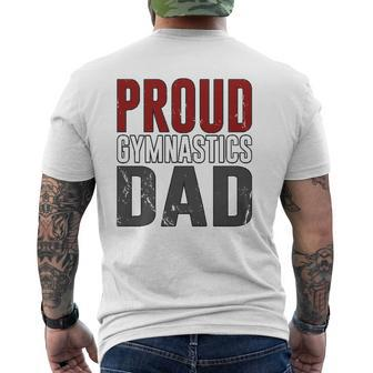 Awesome Distressed Proud Gymnastics Dad Mens Back Print T-shirt | Mazezy UK