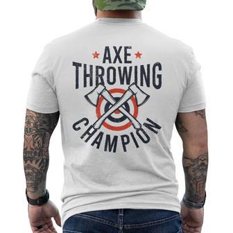 Axe Throwing Champion Hatchet Thrower Retro Vintage Target Men's T-shirt Back Print - Monsterry AU