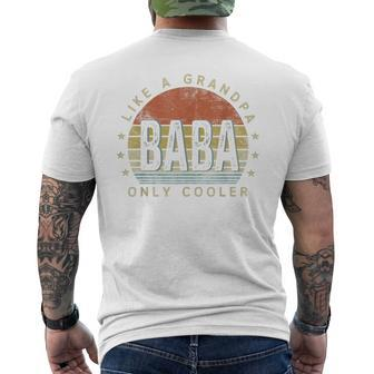 Baba Like A Grandpa Only Cooler Baba Vintage Style Men's T-shirt Back Print - Monsterry