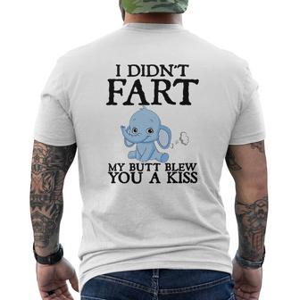 Baby Elephant I Didn’T Fart My Butt Blew You A Kiss Mens Back Print T-shirt - Thegiftio UK