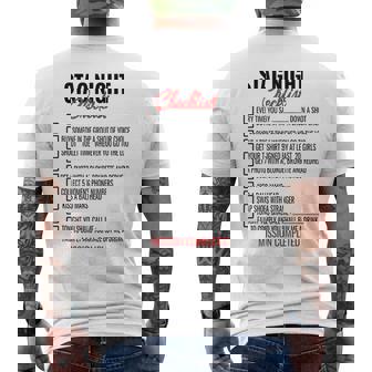 Bachelors Party Checklist Stag Do Party Games Men's T-shirt Back Print - Thegiftio UK