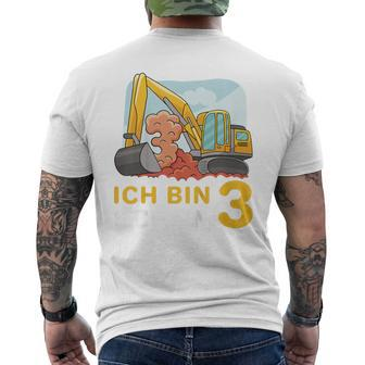 Bagger 3. Geburtstag Jungen Kurzärmliges Herren-T-Kurzärmliges Herren-T-Shirt Ich Bin Schon 3 Jahre Schwarz - Seseable