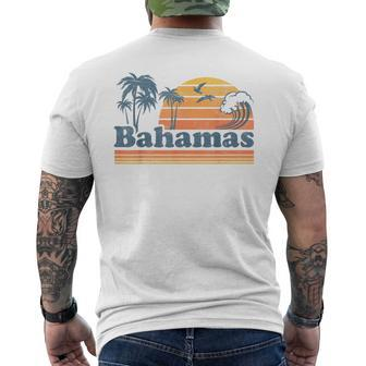 Bahamas Beach Summer Vacation Sunset Vintage 70'S Retro Men's T-shirt Back Print - Seseable