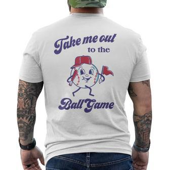 Take Me Out To The Ball Game Baseball Softball Sports Fan Mens Back Print T-shirt - Thegiftio UK