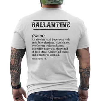 Ballantine Name Definition Customized Men's Men's T-shirt Back Print - Seseable