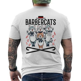Barbershop Quartet Cats Singing Harmony Singer Men's T-shirt Back Print - Monsterry CA