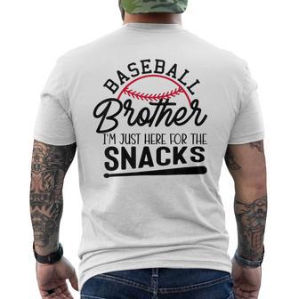 Baseball Brother I'm Just Here For The Snacks Baseball Men's T-shirt Back Print - Monsterry DE