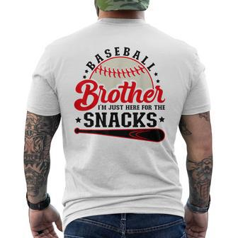 Baseball Brother I'm Just Here For The Snacks Men's T-shirt Back Print - Seseable