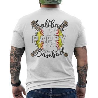 Baseball Softball Pappy Of Softball Baseball Player Men's T-shirt Back Print | Mazezy