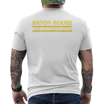 Baton Rouge Louisiana Retro Vintage Curve Men's T-shirt Back Print - Monsterry AU
