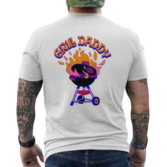 Bbq Grill Daddy Father's Day Mens Back Print T-shirt | Mazezy