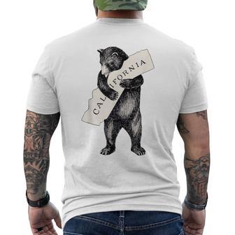 Bear Hug Grizzly Bear Love California Retro Cali Bear Men's T-shirt Back Print - Monsterry AU