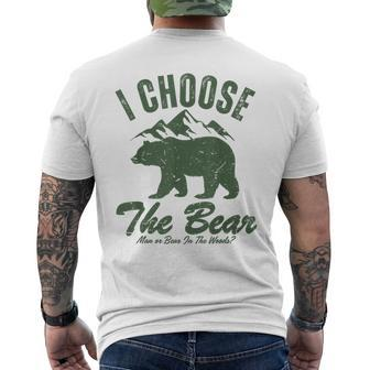 Bear Or Man In The Woods I Choose The Bear Men's T-shirt Back Print - Monsterry UK