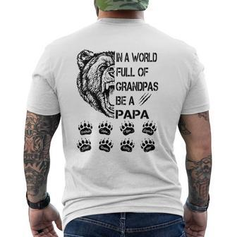Bear In A World Full Of Grandpas Be A Papa Mens Back Print T-shirt | Mazezy