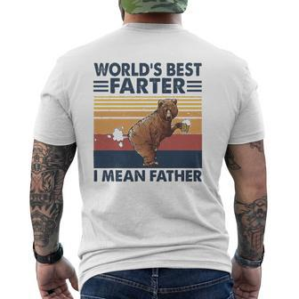 Bear World's Best Farter I Mean Father Vintage Retro Mens Back Print T-shirt | Mazezy UK