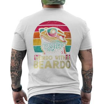 Bearded Dragon Weirdo With The Beardo Retro Sunset Men's T-shirt Back Print - Monsterry AU