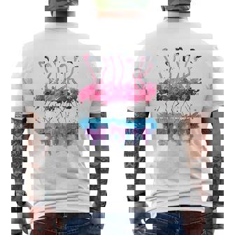 Beautiful Tropical Dancing Pink Flamingos Mens Back Print T-shirt - Thegiftio