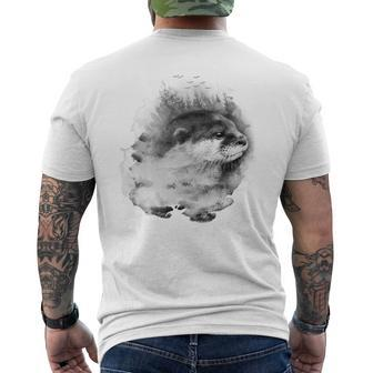 Beautiful Watercolor Otter Save The Natur Men's T-shirt Back Print - Thegiftio UK