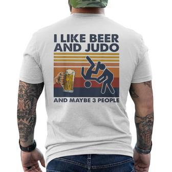 I Like Beer And Judo And Maybe 3 People Retro Vintage Men's T-shirt Back Print - Monsterry UK