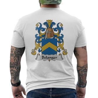 Belanger Family Crest French Family Crests Mens Back Print T-shirt - Thegiftio UK
