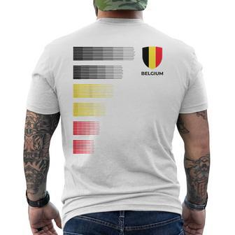 Belgium Flag Emblem Patriotic Belgian National Ancestry Men's T-shirt Back Print - Monsterry UK