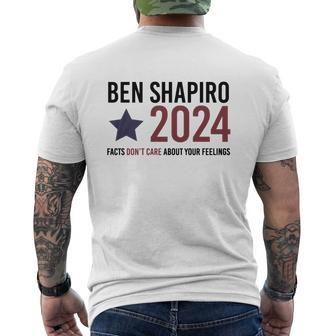 Ben Shapiro 2024 Facts Dont's Care About Your Feeling Mens Back Print T-shirt - Thegiftio UK