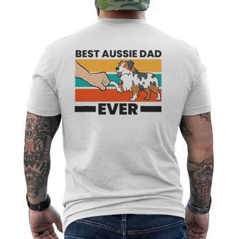 Best Aussie Papa Ever Australian Shepherd Dad Aussie Dad Mens Back Print T-shirt | Mazezy