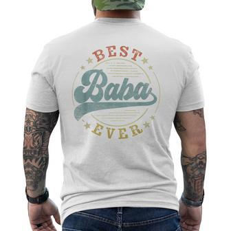 Best Baba Ever Father's Day Baba Vintage Emblem Men's T-shirt Back Print - Monsterry