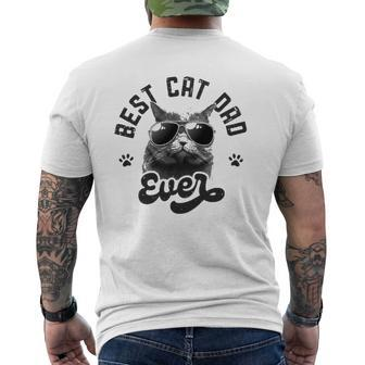 Best Cat Dad Ever Daddy Father's Day Retro Vintage Men Mens Back Print T-shirt | Mazezy