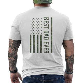 Best Dad Ever American Us Camouflage Flag For Father Mens Back Print T-shirt | Mazezy