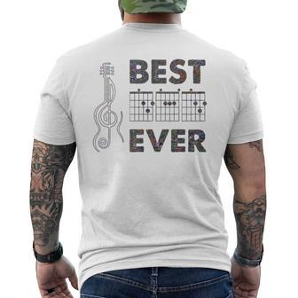 Best Dad Ever Electric Guitar Chords Fathers Day Men's T-shirt Back Print - Monsterry CA