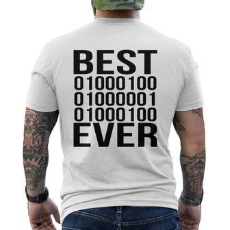 Best Dad Ever Shirt Binary Code Fathers Day Mens Back Print T-shirt - Thegiftio UK