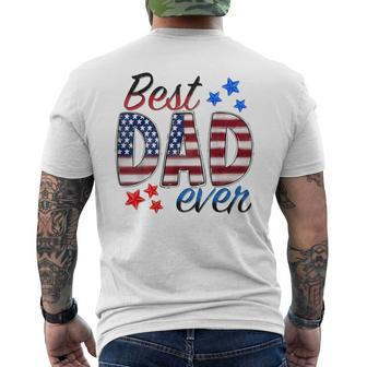 Best Dad Ever With Us American Flag Fathers Day Dad Lover Men's T-shirt Back Print - Seseable