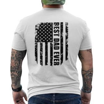 Best Dad Ever Vintage American Flag Father's Day Mens Back Print T-shirt | Mazezy